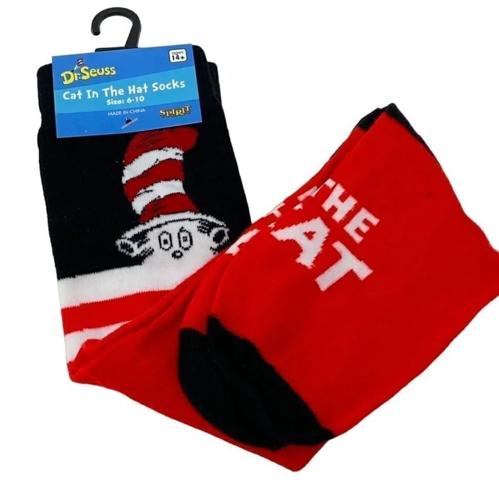 Dr. Seuss Red Cat in the Hat Knee High Socks